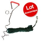 Longe pour chien Heim, verte olive + piquet d'attache