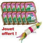 Pâtée pour chat Yarrah 12 x 100 g + Rouleau de jeu offert