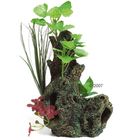 Radice decorativa con piante in seta per acquari