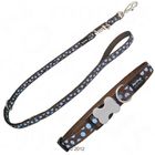 Red Dingo Set: Halsband braun mit blauen Spots + Hundeleine
