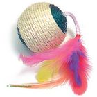 Sisal Ball with Rattle and Feathers