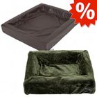 Sparset: hygienisches Hundebett tabac + Kuschelbezug oliv
