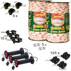 Weidezaunseil & Isolatoren-Set für Holzpfosten