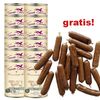 12 x 800 g Paté per cani Terra Canis + mini würstel gratis!