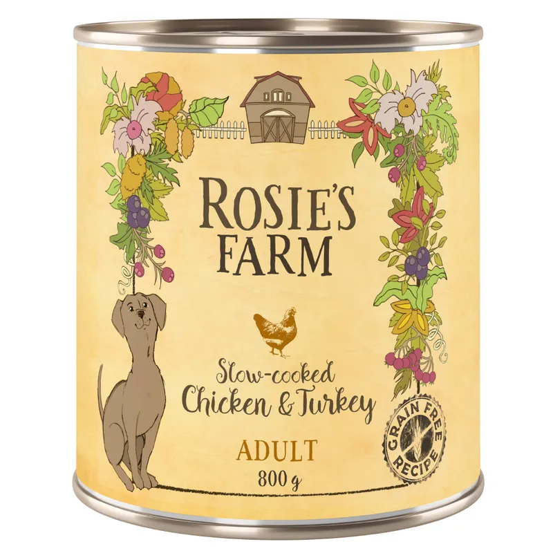 Rosie's Farm 24 x 800 g - Pack Ahorro - Pollo y pavo