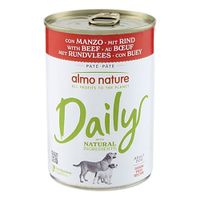 Almo Nature Daily Adult Dog con manzo, ingredienti naturali, ricetta senza cereali. Paté per cani. Tutti i profitti a favore del pianeta.