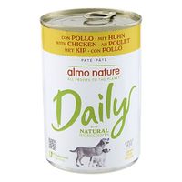 Almo Nature Daily lattina con pollo, ingredienti naturali, per cani adulti, ricetta senza cereali.