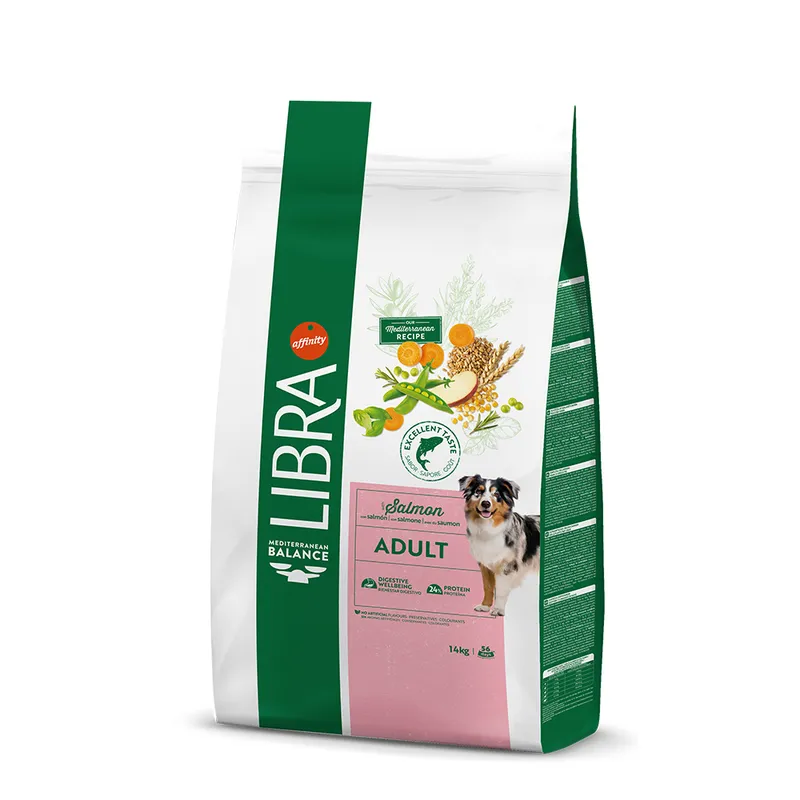Libra Dog Adult con salmón - 2 x 14 kg - Pack ahorro