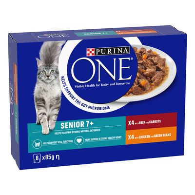 PURINA ONE Senior 7+ Multibuy: Chicken & Beef (24 x 85g)