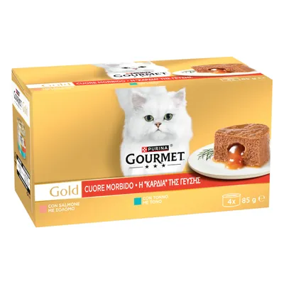 Gourmet Gold Melting Heart 4 x 85g - Fish Mixed Pack (2 Varieties)