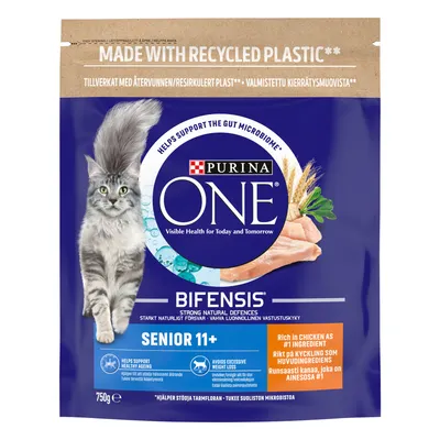 PURINA ONE Senior 11+ Chicken & Whole Grains Dry Cat Food - 750g PURINA ONE Senior 11+ Chicken & Whole Grains Dry Cat Food - 750g