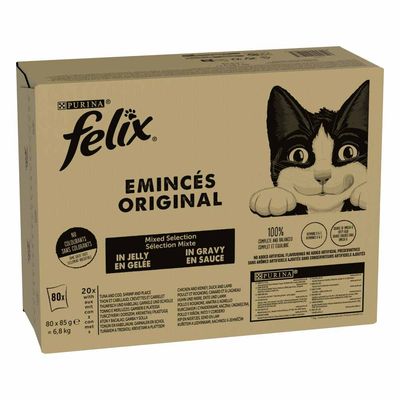 Megapack Felix Classic Pliculețe 80 x 85 g Amestec de pește & carne (4 sortimente)