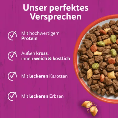 Whiskas Adult 1+ Katze Trockenfutter mit Rind - 14 kg