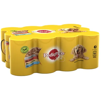 Pedigree Adult Selection Multipack 12 x 400g - Meat Selection in Loaf (Beef, Chicken & Lamb)