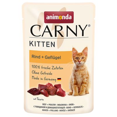 animonda Carny Kitten Pouch 12 x 85 g Fjäderfäcocktail