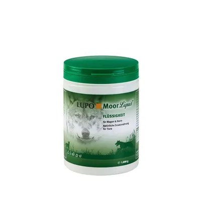 LUPO Moor Liquid Flüssigkeit, für Magen & Darm, natürliche Zusatznahrung für Tiere, 1.000 g Dose mit grünem Deckel