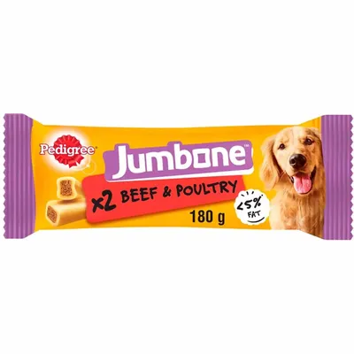 PEDIGREE® JUMBONE™ Adult Medium Dog Treat Beef & Poultry 2 Chews 180g - 180g (2 Snacks) PEDIGREE® JUMBONE™ Adult Medium Dog Treat Beef & Poultry 2 Chews 180g - 180g (2 Snacks)