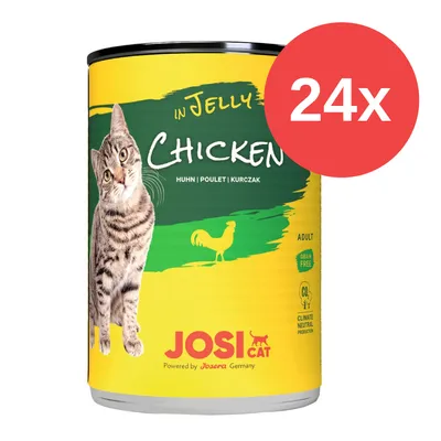JosiCat In Jelly Chicken, Huhn, Poulet, Kurczak. Adult, Grain Free, klimaneutrale Produktion. 24x Dosenpackung.