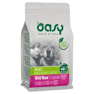 Oasy Adult Medium/Large Cinghiale Crocchette per cani Set %: 2 x 12 kg