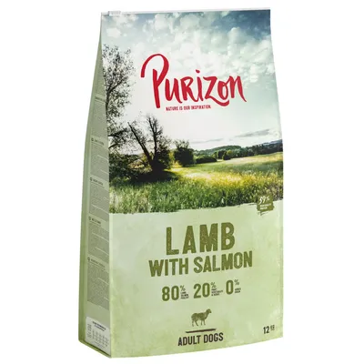 Multipack risparmio! 2 x 12 kg Purizon Crocchette senza cereali per cani - Adult Agnello & Salmone