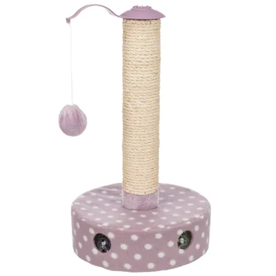 Trixie Junior Fleece Scratching Post - Lilac / White