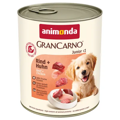 Sparpack: animonda GranCarno Original 24 x 800 g - Junior: Nötkött & kyckling