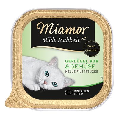 Miamor Milde Mahlzeit gazdaságos csomag 24 x 100 g Szárnyas pur & zöldség