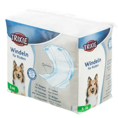 TRIXIE пелени за мъжки кучета - размер S-M: 30-46 см, 12 броя 