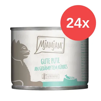 MjAMjAM buona tacchino con zucca cotta a vapore, senza cereali, 24x lattina.