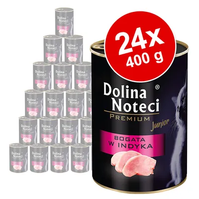 Dolina Noteci Premium Junior, bogat în curcan. Pachet cu 24 conserve a câte 400 g.