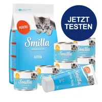 Smilla Kitten Starter-Paket - 1 kg Trockenfutter + 6 x 200 g Nassfutter mit Huhn + 75 g Kittenpaste