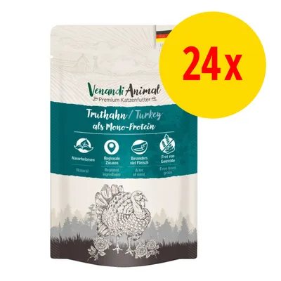 Venandi Animal Premium Katzenfutter Truthahn als Mono-Protein, naturbelassen, regionale Zutaten, besonders viel Fleisch, frei von Getreide, 24x Venandi Animal Premium Katzenfutter Truthahn als Mono-Protein, naturbelassen, regionale Zutaten, besonders viel Fleisch, frei von Getreide, 24x