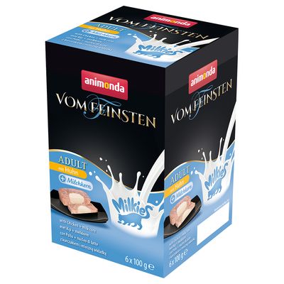 animonda Vom Feinsten Adult Milkies, 6 x 100 g Kurczak i nadzienie mleczne