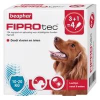 Beaphar FiproTec Vlooien- en Tekendruppels Hond 10-20kg - 4 Pipetten x 1,34 ml