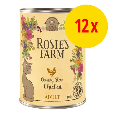 Rosie's Farm Chunky Stew Chicken, Adult, 400g, getreidefreie Rezeptur. Packung mit 12 Dosen.