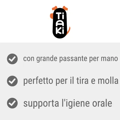 Tiaki. con grande passante per mano, perfetto per il tira e molla, supporta l'igiene orale