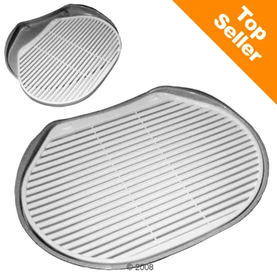 Plastikowa mata z kratką, kształt owalny. Napis w rogu: Top Seller. Plastikowa mata z kratką, kształt owalny. Napis w rogu: Top Seller.