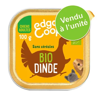 edgard & cooper Chiens adultes 100 g Sans céréales BIO DINDE Vendu à l’unité