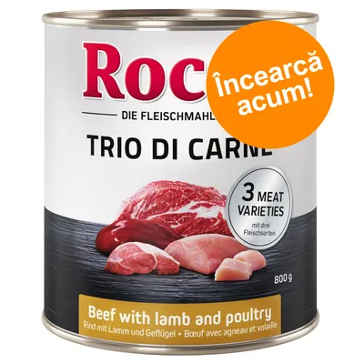 Rocco Trio di Carne, 3 Meat Varieties, Beef with lamb and poultry, 800 g. Text pe etichetă: Încercă acum!