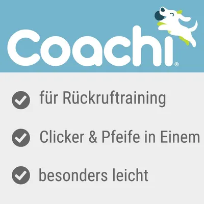 Coachi. für Rückruftraining, Clicker & Pfeife in Einem, besonders leicht (texte en allemand).