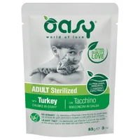 Oasy Adult Sterilised Bocconcini in Salsa Buste 24 x 85 g umido gatto - Tacchino