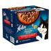 Felix Sensations in Salsa 24 x 85 g Pacco misto umido per gatti Varietà di carne in salsa (Manzo, Tacchino, Anatra, Agnello)
