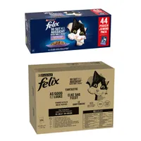 Jumbopack Felix 120 x 80 /85 g pour chat + 44 x 85 g sachets offerts ! - Tendres Effilés : thon, saumon, cabillaud, colin (120 x 85 g)