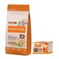Croquettes Nature's Variety Adult 7 kg + Bouchées en sauce 12 x 85 g offerts ! - No Grain Sterilised poulet élevé en plein air