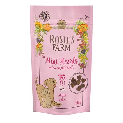Rosie's Farm Puppy & Adult "Mini Hearts", cielęcina - 50 g