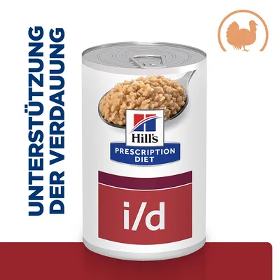 Hill's Prescription Diet i/d Dose, Unterstützung der Verdauung, mit Truthahn.