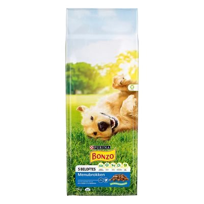 Bonzo Menubrokken met Kip, Rund en Groenten hondenvoer 2 x 15 kg