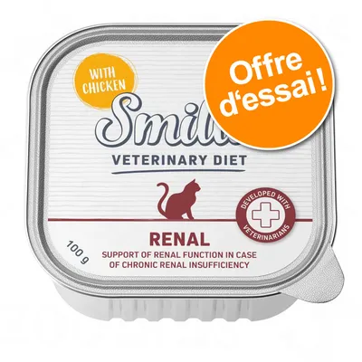 Smilla Veterinary Diet RENAL, with chicken, 100 g. Offre d’essai ! Support of renal function in case of chronic renal insufficiency. Developed with veterinarians. Smilla Veterinary Diet RENAL, with chicken, 100 g. Offre d’essai ! Support of renal function in case of chronic renal insufficiency. Developed with veterinarians.