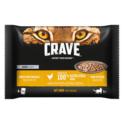 Crave Adult 4 x 85 g pour chat poulet en sauce