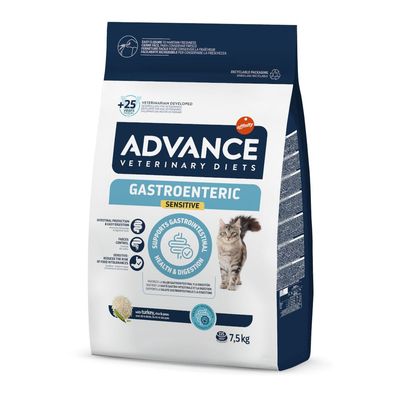 Advance Veterinary Diets Urinary Stress pour chat, 7,5 kg. Texte visible : helps reduce risk of common crystal formation, with chicken, rice & beet pulp. Image d’un chat sur l’emballage.